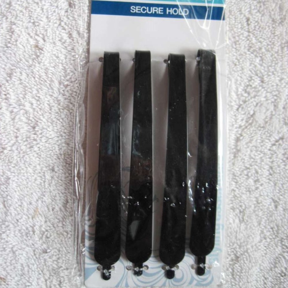 4 Conair Black Flat Wide Metal No Dent Pins Slides Leave No Creases Secure Hold